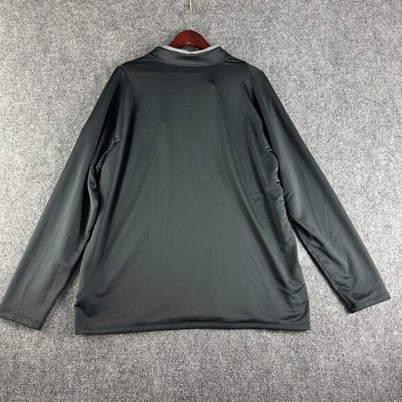 Nike Mens XL 1/4 Zip Pullover Black Gray Stretch Long Sleeve First American Logo - Picture 6 of 7